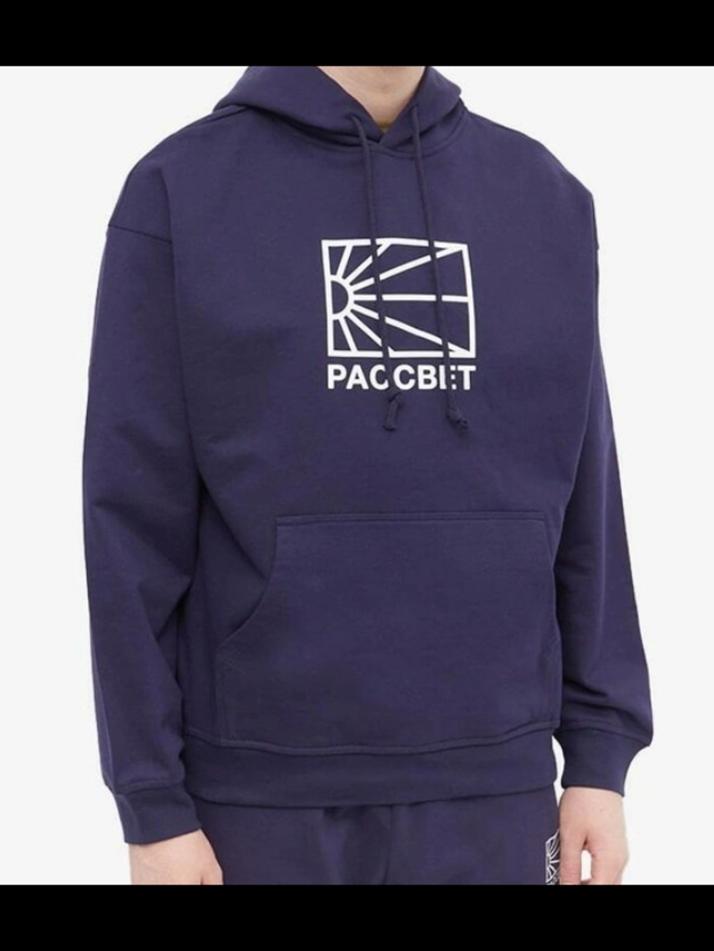 PACCBET Men's Sun Logo Popover Hoody in Navy